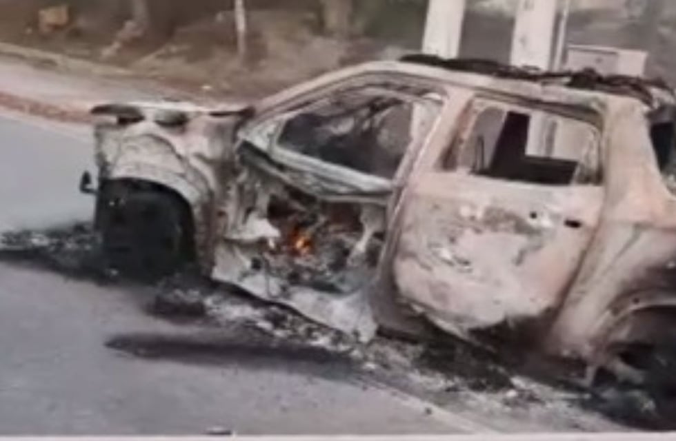 Milagro en San Juan: se le cruzó un perro, chocó contra el guardarrail y se le incendió la camioneta