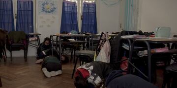 Los alumnos participaron activamente del simulacro de sismo. Gentileza