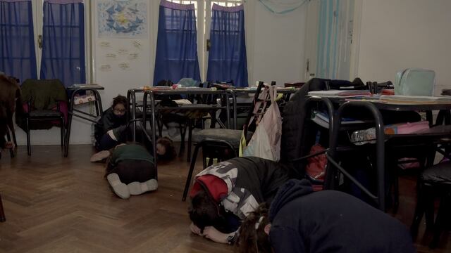 Los alumnos participaron activamente del simulacro de sismo. Gentileza