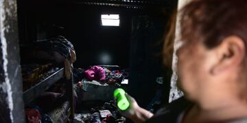 Destrucción tras el incendio.