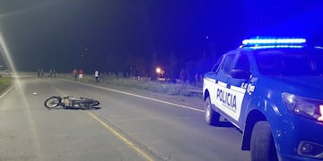 Ruta A005. La zona donde se produjo el choque fatal (Departamental Río Cuarto).