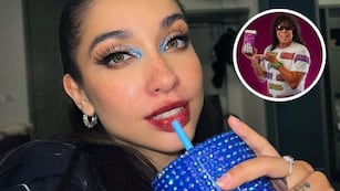 María Becerra probó el vino de La Mona Jiménez en su primer arremangado.