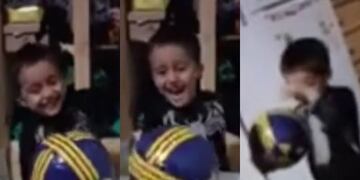La emoción de un nene por su pelota