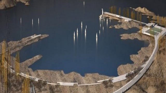 En el gobierno esperan las propuestas, inmobiliarias, turísticas, deportivas, etc. para invertir en el perilago de Potrerillos. Gentileza Gobierno de Mendoza