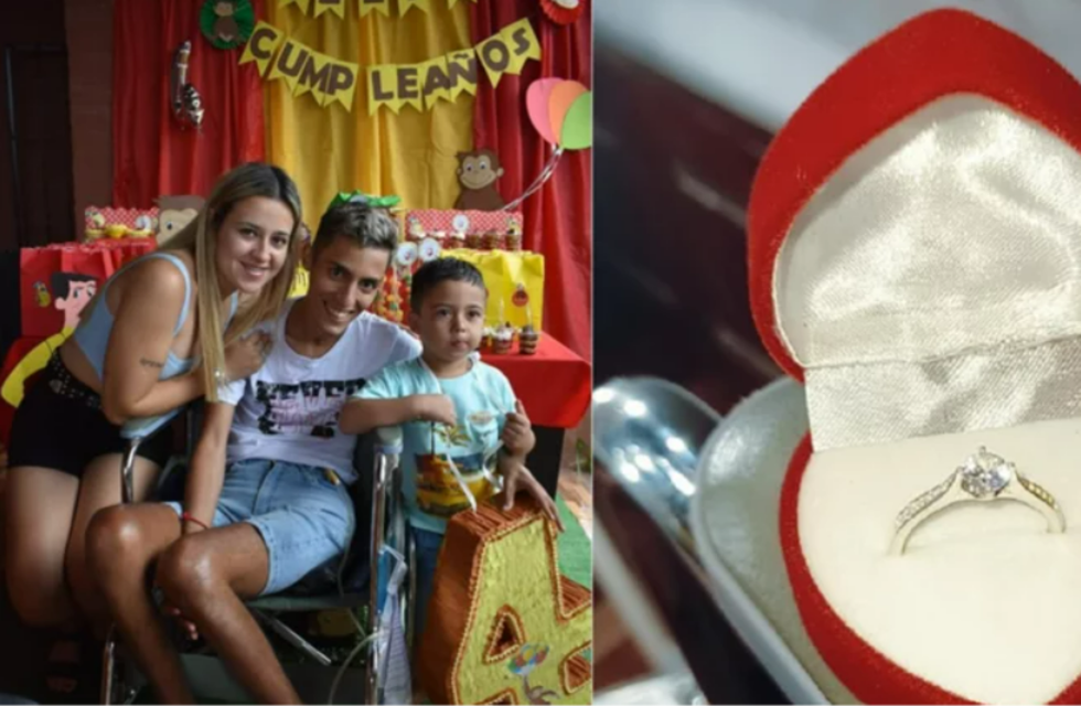 Lo balearon, se recuperó y un año después le pidió casamiento a su novia con una caja de milanesas