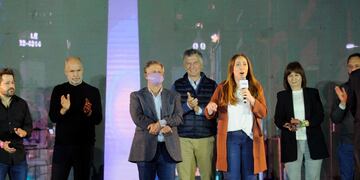 María Eugenia Vidal, durante el cierre del festejo.