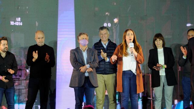 María Eugenia Vidal, durante el cierre del festejo.