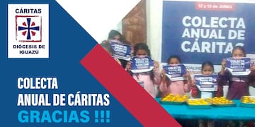 La colecta anual 2021 de Cáritas superó el 100% a la del año pasado