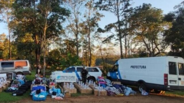Desarticularon un punto de acopio de mercaderías ilegales en Puerto Iguazú.