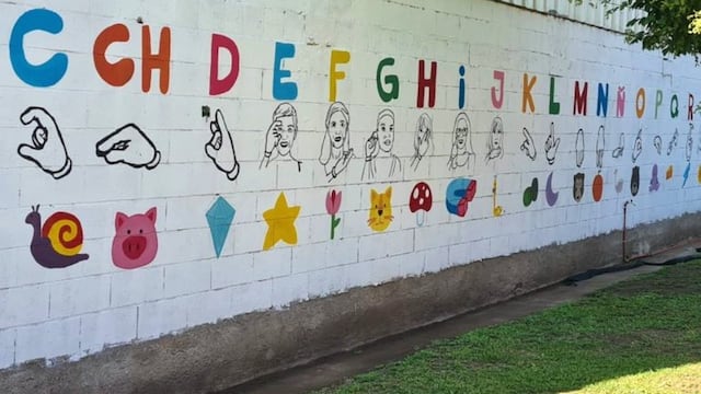 El mural inclusivo del jardín Sarmiento, en Mendiolaza.