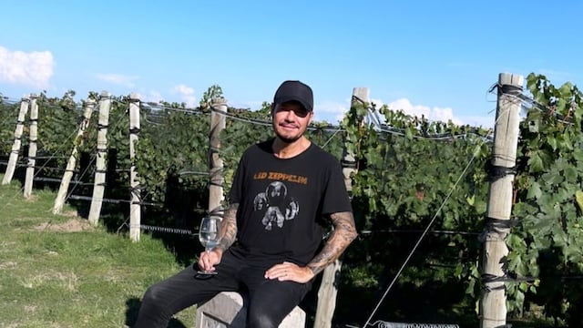 Marcelo Tinelli, en una bodega mendocina.