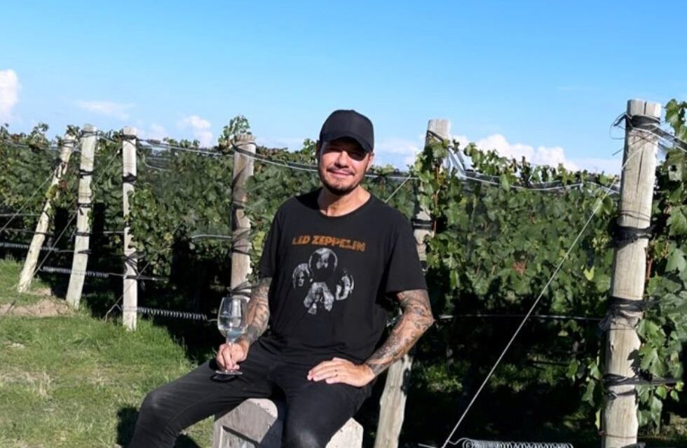 Marcelo Tinelli, junto a su hijo y amigos, disfruta del sol y vino mendocino