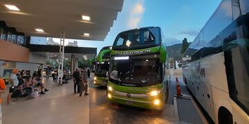 La Terminal de buses de Villa Carlos Paz, este jueves. El movimiento aún no parece el habitual de un mes de enero (La Voz)