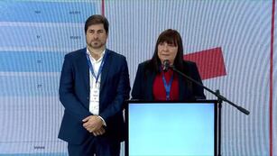 La ministra de Gobierno brindó una conferencia de prensa junto al secretario electoral Pablo Ayala.