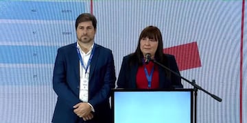 La ministra de Gobierno brindó una conferencia de prensa junto al secretario electoral Pablo Ayala.