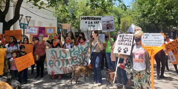 Manifestantes autoconvocados en la Legislatura