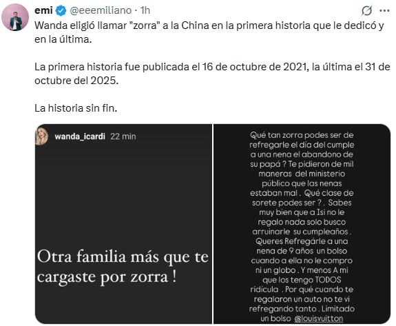 Aseguran que Wanda Nara no querría soltar los temas que respectan a la China Suárez.