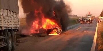 Choque, incendio y dos muertos en la Ruta 91