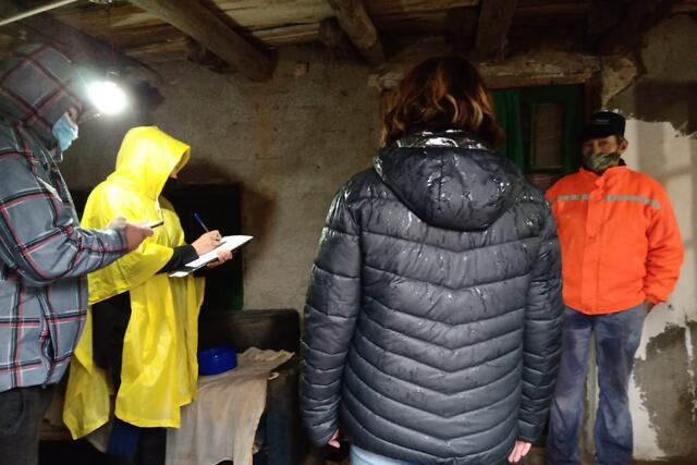 Relevamiento de familia afectadas por las intensas lluvias en San Rafael.