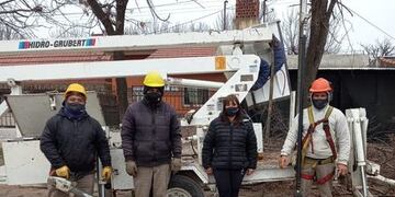 Trabajos de poda en el arbolado público en Soldini (Facebook Comuna de Soldini)