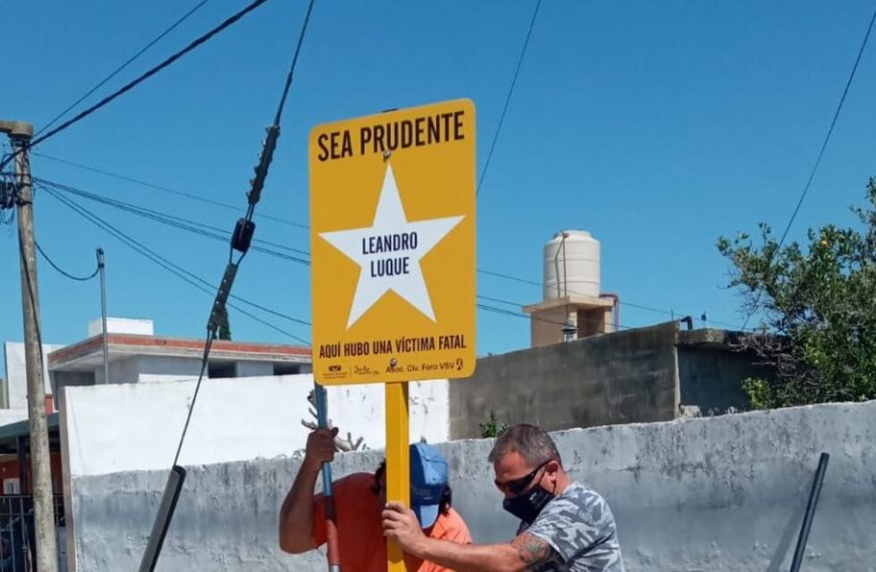 Una estrella amarilla fue colocada en Arroyito, en recuerdo de Leandro Luque