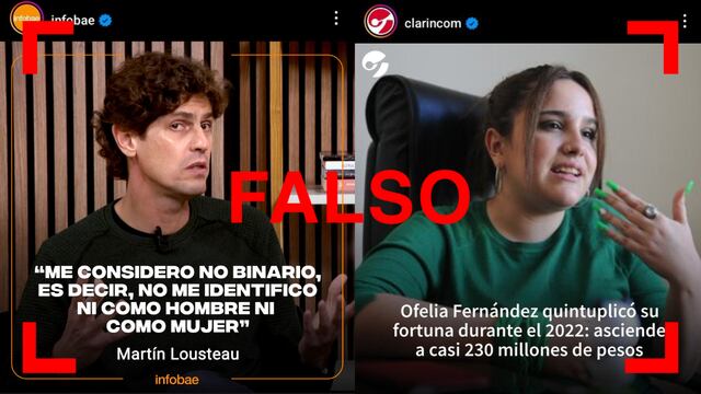 Son falsas estas placas que imitan el estilo de medios argentinos en redes sociales.