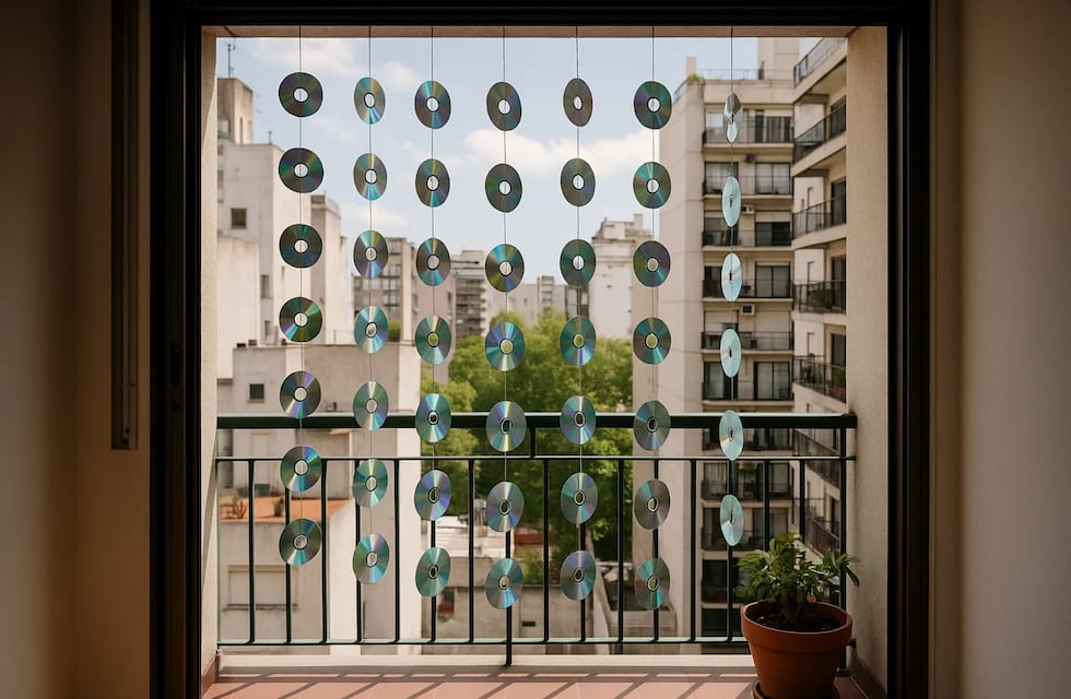 No es solo por decoración: para qué sirve colgar CDs viejos en el balcón