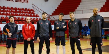 Tres campeones como Luciano González, Federico Elías y Nicolás Copello, más la incorporación de Phillip Lockett, en el plantel de Instituto (Prensa Instituto).