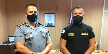 Nuevo jefe de la Policía de Misiones, Carlos Miguel Merlo y su subjefe, Víctor Eduardo Maj.