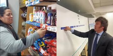 Una kiosquera de Córdoba imitó a Milei eliminando ministerios y el video desató debate entre los usuarios.