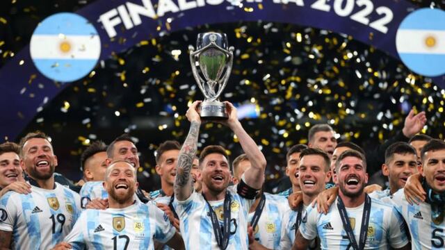 La Selección Argentina cuando ganó la Finalissima 2022.