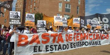La protesta fue en sede de Tribunales II, este martes (foto de CBA24n.).
