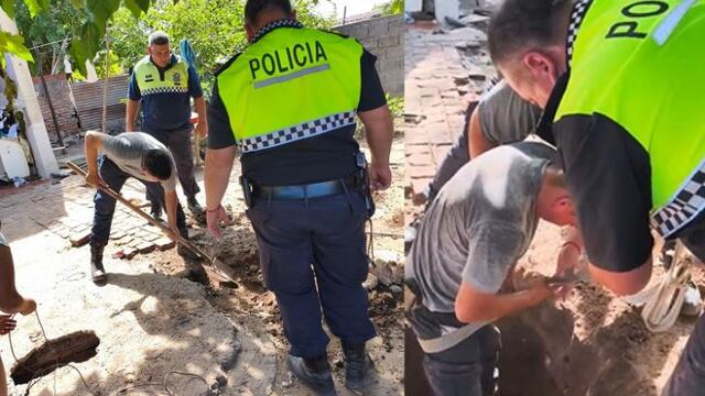 El comisario principal Diego Paz informó que el hecho ocurrió cerca de las 15:50, cuando el menor jugaba sobre la tapa del pozo y esta se desmoronó.