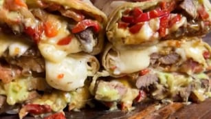 Burritos de carne y vegetales.
