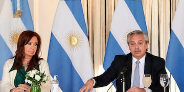 La vicepresidente Cristina Fernández y el presidente de la Nación Alberto Fernández.