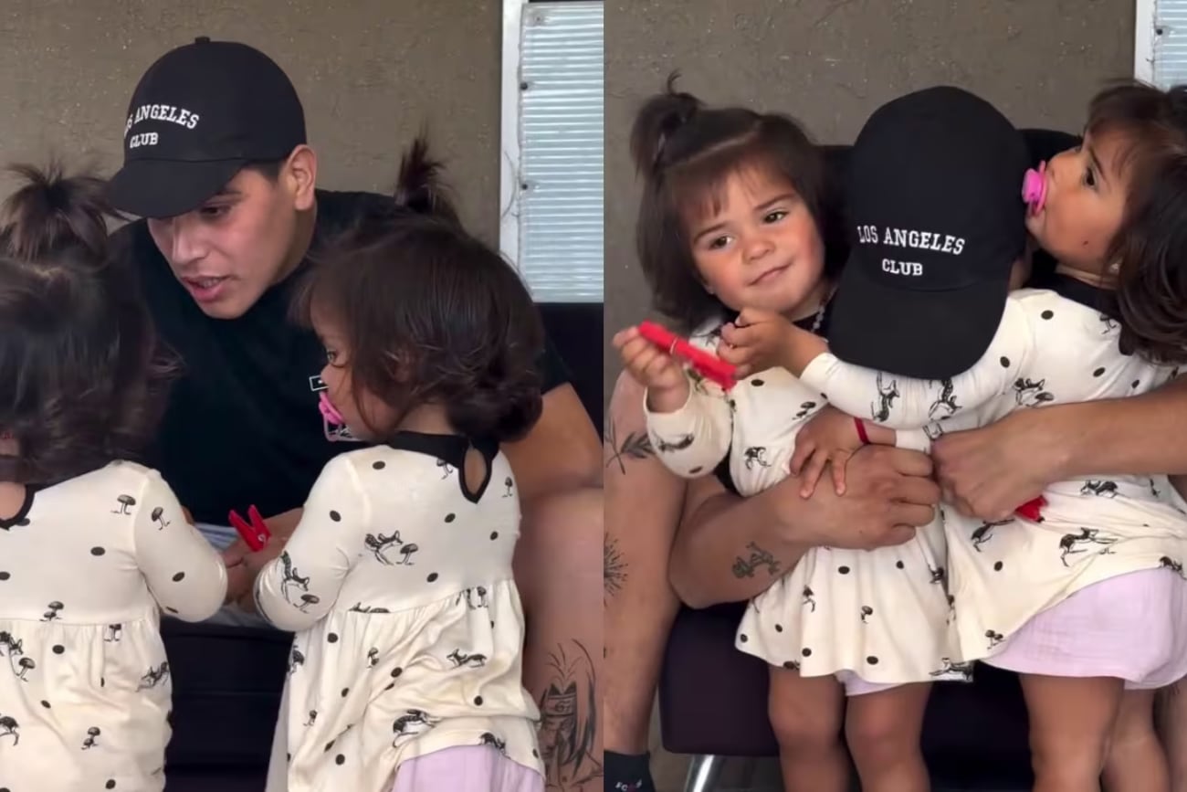 Thiago Medina se reencontró con sus hijas tras haber luchado por su vida durante un mes luego de chocar con su moto. (Fotos: Instagram)