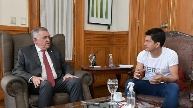 El “Pulga” Rodríguez fue recibido por el gobernador Osvaldo Jaldo