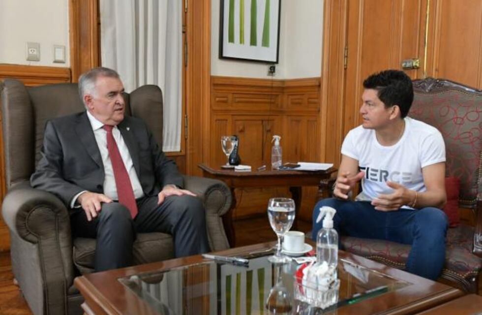 El “Pulga” Rodríguez fue recibido por el gobernador Osvaldo Jaldo