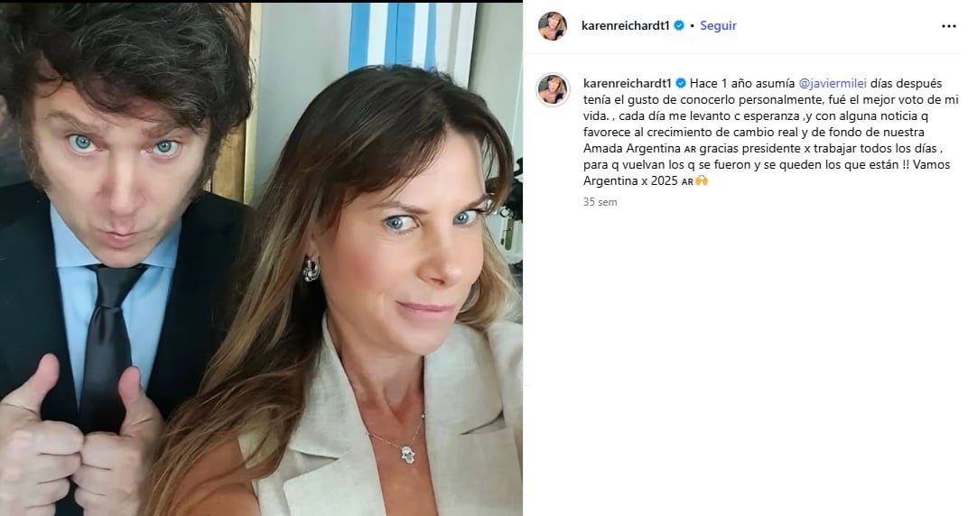 El apoyo de Reichardt a Milei