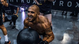 Lucas Aveldaño en plena competencia de Hyrox. Disciplina que mostrará en Córdoba el próximo 20 de setiembre (Instagram)