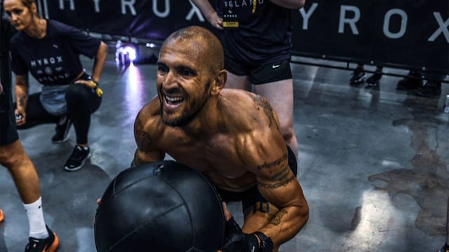 Lucas Aveldaño en plena competencia de Hyrox. Disciplina que mostrará en Córdoba el próximo 20 de setiembre (Instagram)