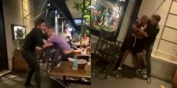 “No vi golpes de puño, aunque como mi compañero no tiene un físico tan grande no lo pudo controlar hasta que lo puso contra la pared" relató el encargado del lugar. Foto: Capturas de video / TN.