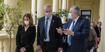 El ministro de Educación de la Nación Jaime Perczyk fue recibido en la Casa de Gobierno de Jujuy por el gobernador Morales y la ministra María Teresa Bovi.