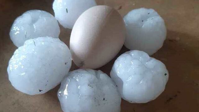 En El Nihuil en San Rafael precipitó granizo del tamaño de un huevo de gallina.