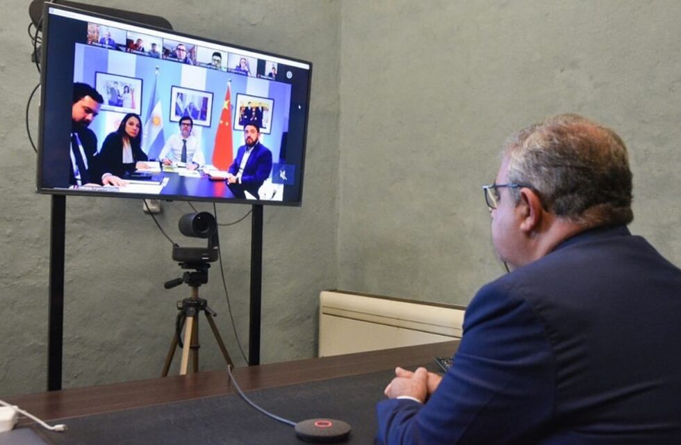 El gobernador Raúl Jalil se reunió de manera virtual con el embajador argentino en China