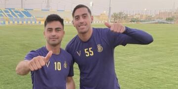 Pity Martínez y Funes Mori en plena acción, dejando todo en el Al Nassr de Arabia