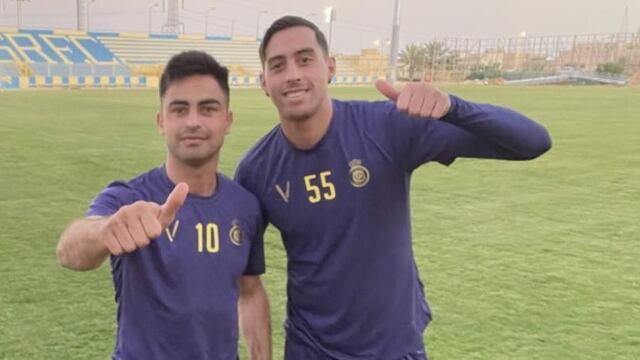 Pity Martínez y Funes Mori en plena acción, dejando todo en el Al Nassr de Arabia