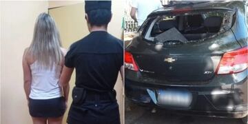 Posadas: mujer detenida acusada de causarle destrozos al auto de su ex pareja.
