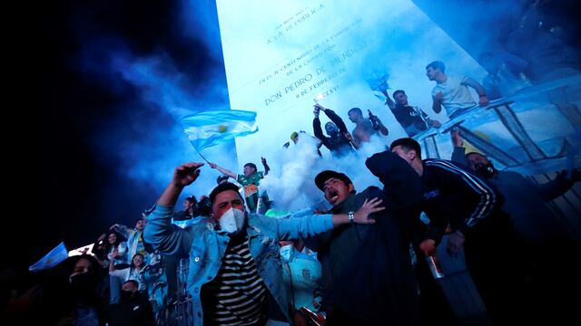 Los festejos de Argentina campeón en el Obelisco.