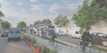 Render de la bulevarización del tramo de Maipú, entre Olmos y Costanera (Municipalidad de Córdoba).